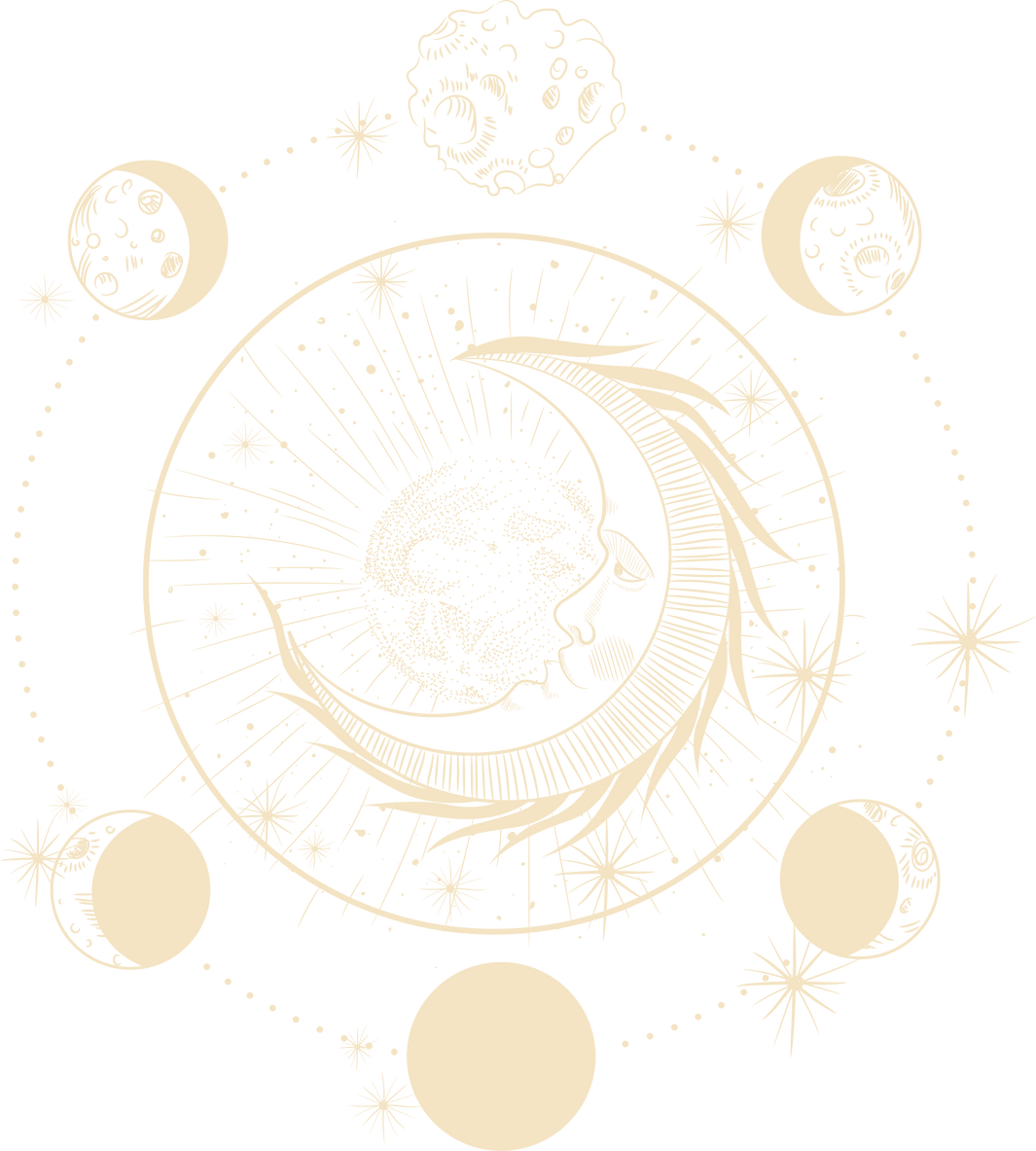 Vintage Moon Cycle Illustration